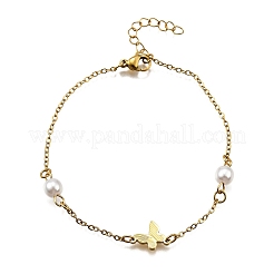 Браслеты-бабочки из нержавеющей стали 304&nbsp;BJEW-C098-01C-G