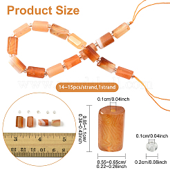 1 нить бусин из натурального оранжевого ботсванского агата&nbsp;G-YW0002-44