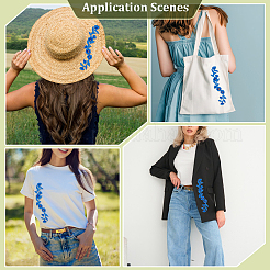 12 шт. вышитых аппликаций с изображением пиона и листьев на ткани&nbsp;PATC-ME0001-33B