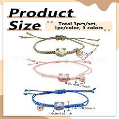3шт 3-х цветный браслет с подвесками в виде колокольчика&nbsp;BJEW-LP0004-51