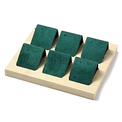 6-слотовая прямоугольная деревянная подставка для сережек&nbsp;EDIS-R027-04D