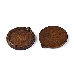 Оправы для кабошонов из резного дерева скима&nbsp;WOOD-N022-02