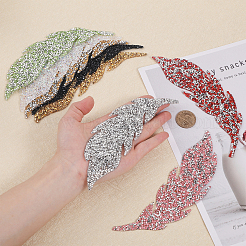 8 шт. 8-х цветные стразы горячей фиксации в форме листа&nbsp;DIY-CA0005-47