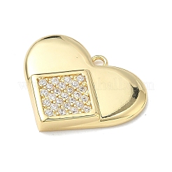 Латунные микропаве прозрачные подвески с фианитом&nbsp;KK-I476-14G