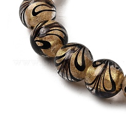 Нити золотых песочных бусин лэмпворк&nbsp;LAMP-P071-12mm-02