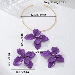 Комплекты из сплава серег-гвоздиков и чокеров с подвесками&nbsp;WG3F7DF-01