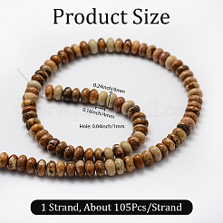 1 нить рондель из натуральной яшмы с рисунком&nbsp;G-PA0001-67