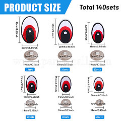 Овальные пластиковые/смоляные безопасные глаза для поделок&nbsp;DIY-GL0005-64B