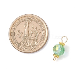 Круглые стеклянные подвески-соединители с гранями&nbsp;PALLOY-JF04306