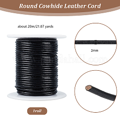 Круглый шнур из воловьей кожи длиной 20 метр.&nbsp;WL-WH0015-01B-02