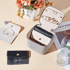 Портативные коробки для хранения ювелирных изделий из искусственной кожи на молнии с 4 вставным мешком&nbsp;CON-WH0202-001D