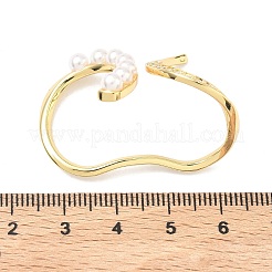 Открытые кольца манжеты из латуни с микропаве и кубическим цирконием&nbsp;RJEW-C158-03G