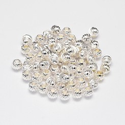 Стойка покрытие латунные гофрированные круглые распорные бусины&nbsp;KK-I600-4mm-S-RS