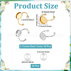 20 шт. фурнитура для открытого манжетного кольца из нержавеющей стали 304&nbsp;STAS-ME0002-79