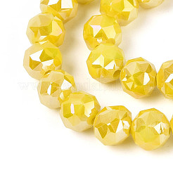 Нити из непрозрачных круглых бусин из стекла с цветным покрытием ab&nbsp;EGLA-T029-8mm-12A-08