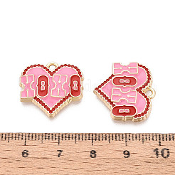 Подвески из сплава с эмалью ко дню святого валентина&nbsp;ENAM-T024-17A-G