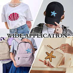 16 шт. 4 стильных самоклеящихся заплаток из полиэстера и пайеток&nbsp;PATC-ME0001-28