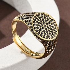 Манжеты из латуни с микро паве кубический цирконий для женщин&nbsp;RJEW-A069-13G