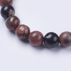 Натуральный Rhodonite бисера браслеты простирания&nbsp;BJEW-I253-10mm-26