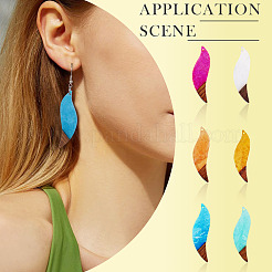 12шт 6 цвета прозрачной смолы и орехового дерева большие подвески&nbsp;RESI-TA0003-44