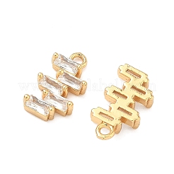 Латунные подвески в форме прямоугольника с зигзагообразным узором&nbsp;KK-A286-08G