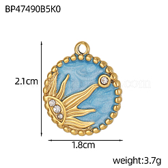 Подвески из нержавеющей стали 304 с микропаве из кубического циркония&nbsp;STAS-OY008-64G