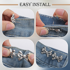 8 набор 4-х цветных регулируемых джинсовых булавок в форме банта из сплава FIND-AN0001-47