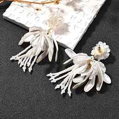 Серьги-гвоздики из сплава и 925 стерлингового серебра и акрила&nbsp;LS-EJEW-Q013-06A