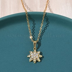 Подвеска из латуни с микропаве из прозрачных кубических цирконий&nbsp;NJEW-D341-12A-G