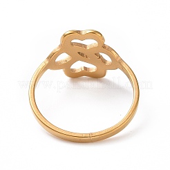 Ионное покрытие (ip) 201 нержавеющая сталь полое кольцо-цветок для женщин&nbsp;RJEW-J051-13G