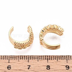 Латунные серьги-манжеты из прозрачного кубического циркония&nbsp;EJEW-T047-80G