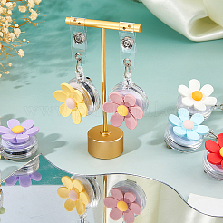 8 шт. 8-цветный цветок из ПВХ с катушкой из смолы&nbsp;AJEW-FH0006-88