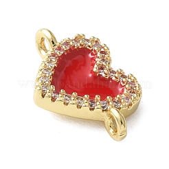 Подвески в форме сердца из латуни с микро-паве и прозрачным кубическим цирконием&nbsp;KK-A252-09G