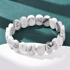 Натуральные браслеты из граненого говлита с бусинами&nbsp;BJEW-K251-07S