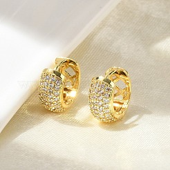 Латунные микро проложить серьги обруча кубического циркония&nbsp;LS-EJEW-D311-078G