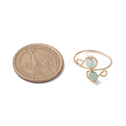 Круглое кольцо на палец с натуральным драгоценным камнем&nbsp;RJEW-TA00130