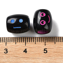 Непрозрачные акриловые европейские бусины с распылением&nbsp;SACR-P031-11B