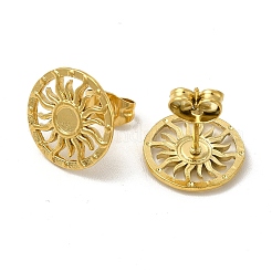 Ионное покрытие (ip) серьги-гвоздики из нержавеющей стали 304 с оправой кабошон EJEW-I281-02G