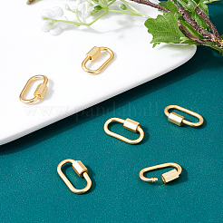 6 шт. латунные подвески-замки с винтовым карабином&nbsp;KK-FH0002-91