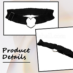 Полиэфирное волокно с сердечком из сплава для подвязки ног&nbsp;AJEW-WH20019-22