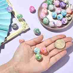 30шт непрозрачные полимерные бусины градиентного цвета&nbsp;RESI-CJ0003-09