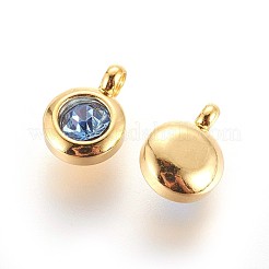 Подвески из нержавеющей стали 304 со стразами&nbsp;STAS-P237-10G-11