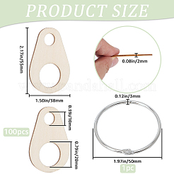 Деревянные органайзеры для вышивальных ниток в форме капли&nbsp;AJEW-GF0009-22