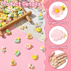 60шт 12 стиля непрозрачные кабошоны из смолы&nbsp;RESI-CJ0004-14