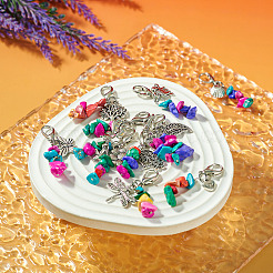 Подвески из окрашенного синтетического бирюзового бисера&nbsp;HJEW-TAC0030