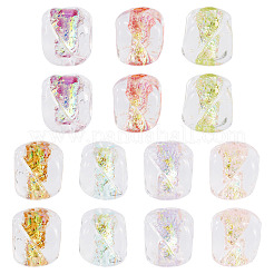 14 шт. 7-х цветные бусины ручной работы из фольги в технике лэмпворк&nbsp;FOIL-TA0001-06