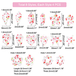 32шт 8 стиля прозрачные акриловые подвески&nbsp;TACR-PH0001-49