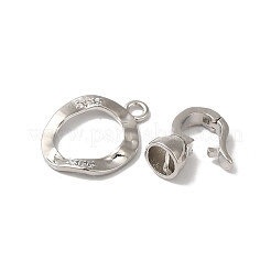 Реечное покрытие латунь микро паве прозрачный кубический цирконий складные застежки&nbsp;KK-A222-16P