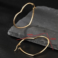 Простые романтичные серьги-кольца в форме сердца из нержавеющей стали 201&nbsp;XB0293