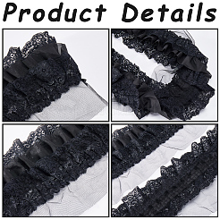 2 ярд двухслойной плиссированной шифоновой кружевной отделки&nbsp;OCOR-GF0003-32